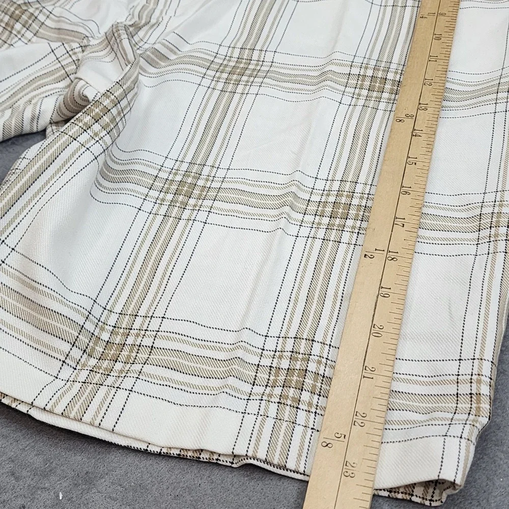 Burnside Plaid Shorts White‎ Tan Khaki JCBD9875H Mens 40 NEW